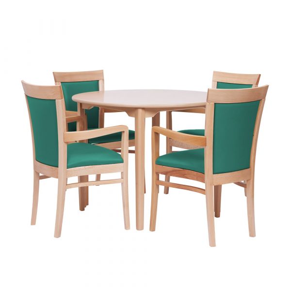 Padbury Round Pedestal Dining Set in Zest Jade Vinyl - 36" Table