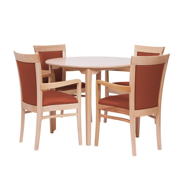 Padbury Round Dining Set in Zest Terracotta Vinyl - 40" Table
