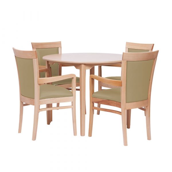 Padbury Round Dining Set in Zest Putty Vinyl - 40" Table