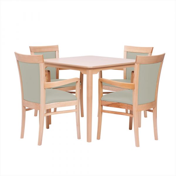 Padbury Square Dining Set in Zest Platinum Vinyl - 40" Table