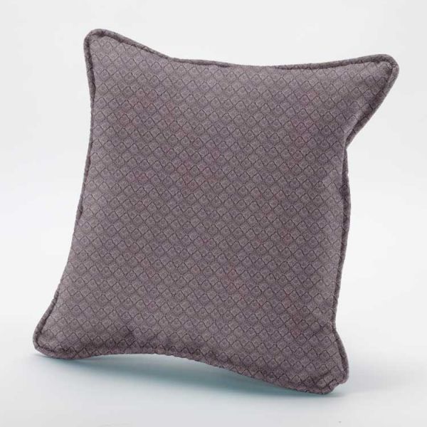 16" Scatter Cushion in Johannes Aubergine with Piping and Back in Cellini Mauve