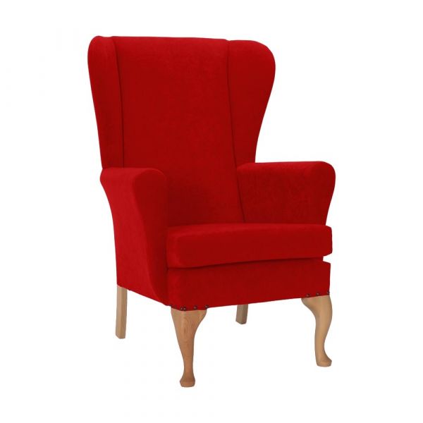 Leckford High Back Chair in Libra Claret Soft Feel