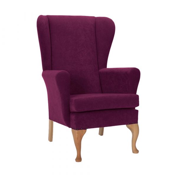 Leckford High Back Chair in Libra Purple Soft Feel