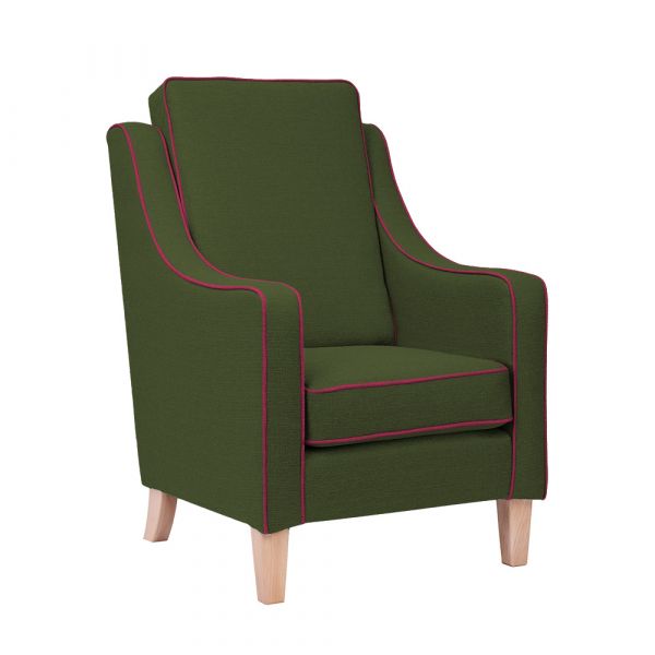 Soft Green Burley High Cushion Back Armchair - Green