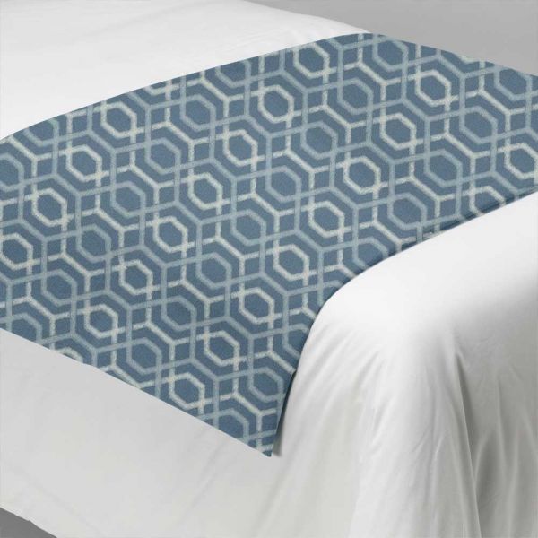 Long Padded Bed Runner in Zen Delph