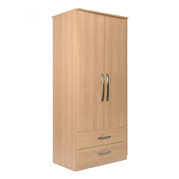 Somerset 2 Door 2 Drawer Wardrobe in Beech