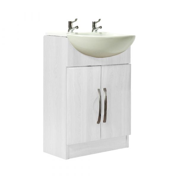 Somerset 2 Door Vanity Unit in White Ash