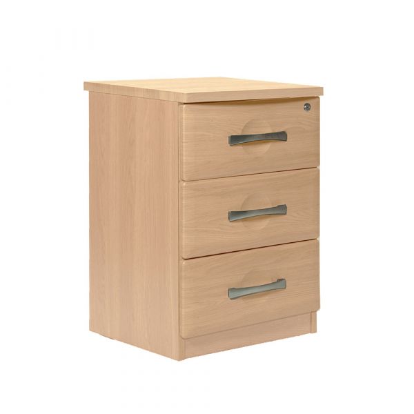 Somerset 3 Drawer Bedside Table in Beech