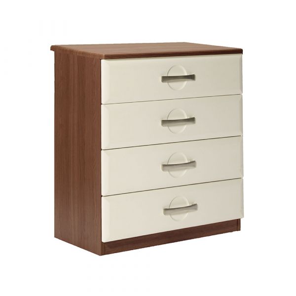 Somerset 4 Drawer Chest in Walnut with Cream Fronts 