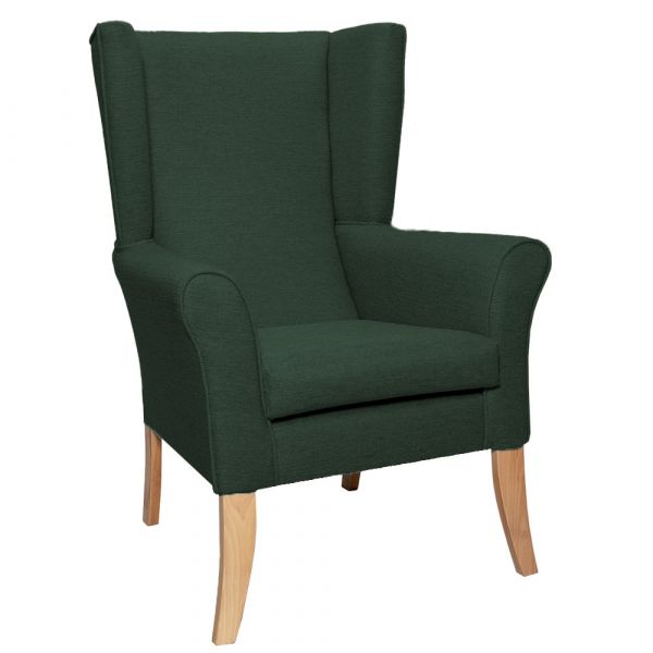 Tangley High Back Chair in Alba Emerald