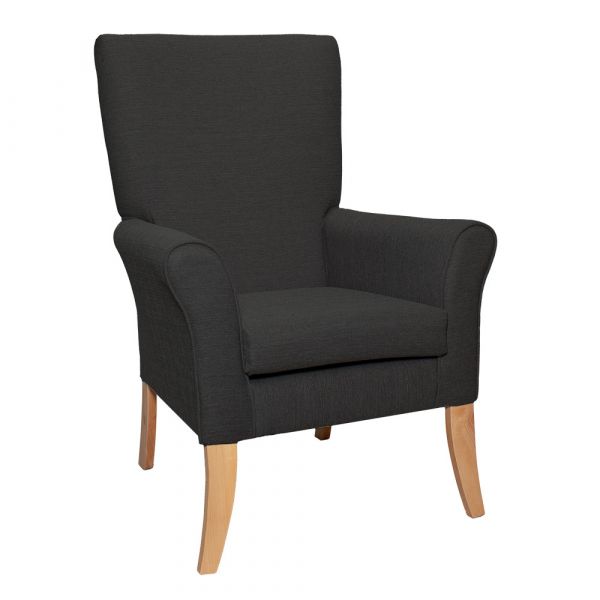 Tangley High Back Non Wing Chair in Alba Slate