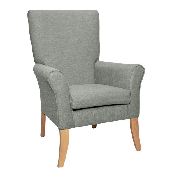 Tangley High Back Non Wing Chair in Alba Platinum
