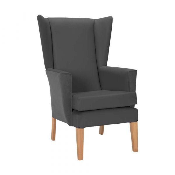 Twyford Chair in Libra Grey and Zest Graphite Vinyl