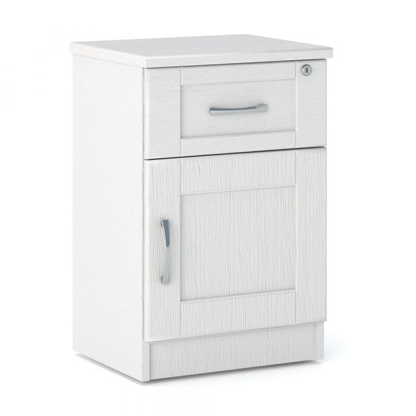 Loxton 1 Door 1 Drawer Bedside in White Ash