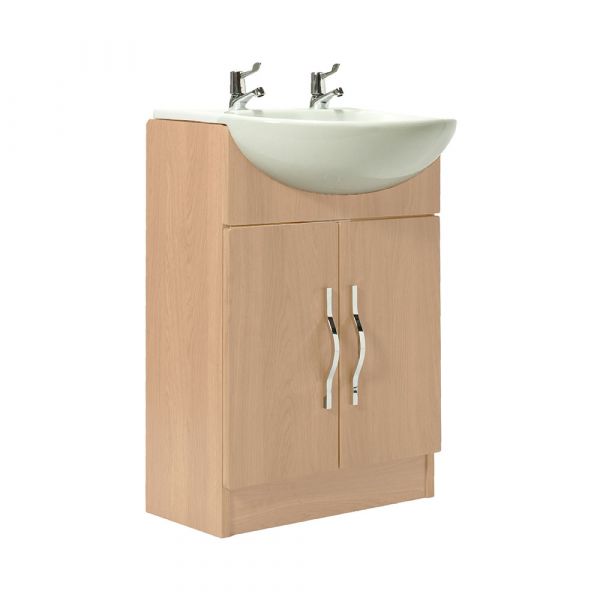 Winscombe 2 Door Vanity Unit in Beech
