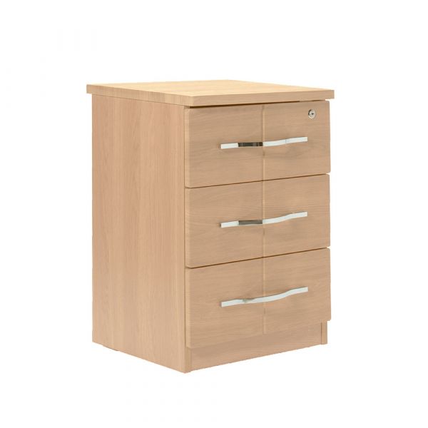 Winscombe 3 Drawer Bedside Table in Beech