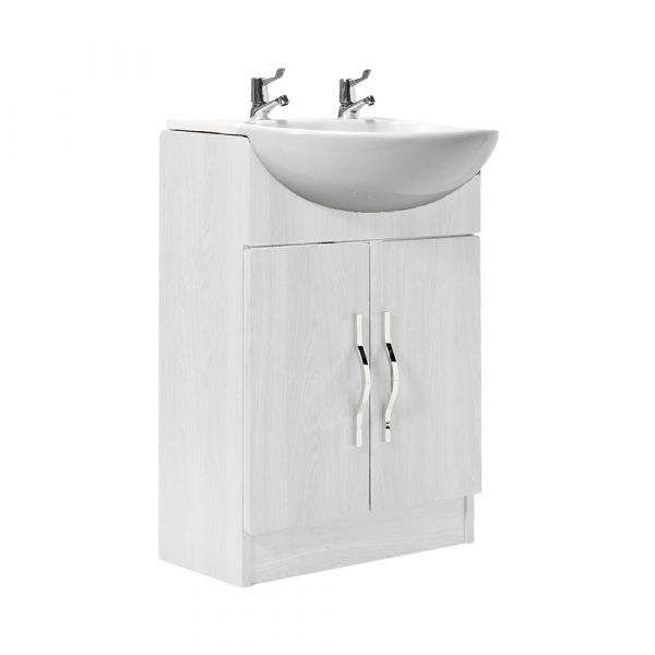 Winscombe 2 Door Vanity Unit in White Ash