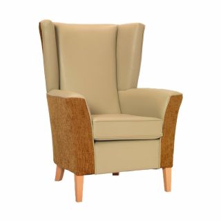 Linwood High Back Chair in Edison Latte & Darcy Gold