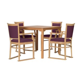 Ardenne Square Dining Set in Zest Plum Vinyl - 36" Table