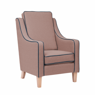 Refreshing Blue Burley High Cushion Back Armchair - Blush