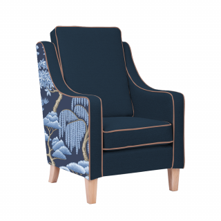 Refreshing Blue Burley High Cushion Back Armchair - Blue/Matsu