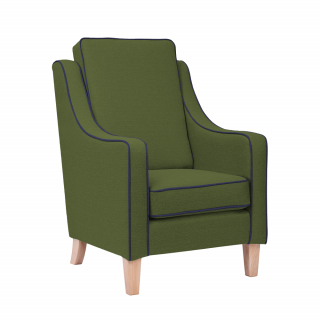 Evergreen Burley High Cushion Back Armchair - Moss