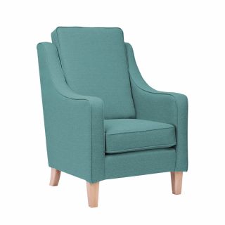 Burley High Cushion Back Armchair in Alba Ocean