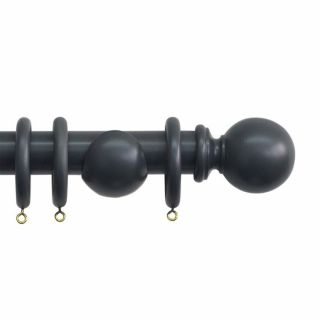 Wooden Pole Kit - Ball End Finial Charcoal Finish
