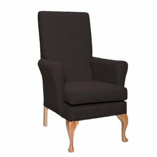 Leckford High Back Non Wing Chair in Alba Chocolate