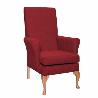 Leckford High Back Non Wing Chair in Alba Scarlet