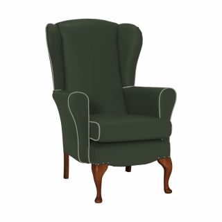 Dunbridge High Back Chair in Aston Elm with Aston Platinum Piping