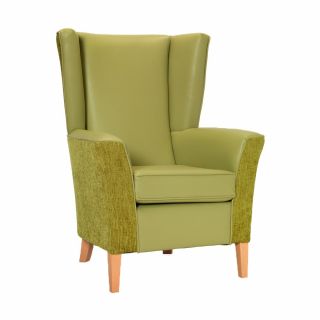 Linwood High Back Chair in Edison Fennel & Darcy Lime