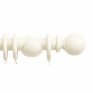 Wooden Pole Kit - Ball End Finial Ghost Finish