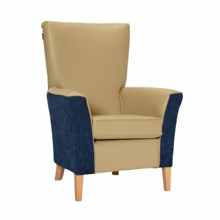 Linwood Chair in Edison Latte & Darcy Indigo