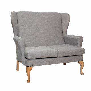 Leckford High Back 2 Seat Sofa Chair in Alba Steel