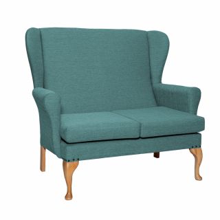 Leckford High Back 2 Seat Sofa Chair in Alba Ocean