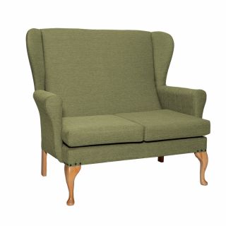 Leckford High Back 2 Seat Sofa Chair in Alba Wasabi