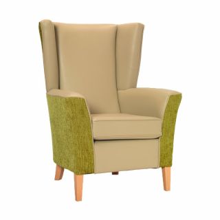 Linwood High Back Chair in Edison Latte & Darcy Lime