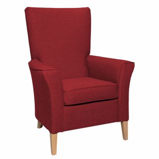 Linwood High Back Non Wing Chair in Alba Scarlet
