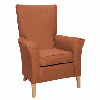 Linwood High Back Non Wing Chair in Alba Burnt Orange
