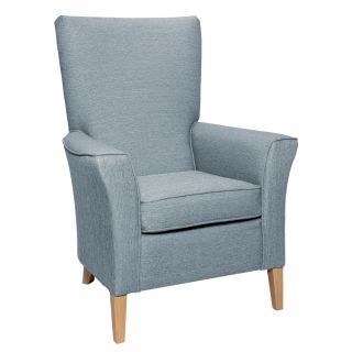 Linwood High Back Non Wing Chair in Alba Mist