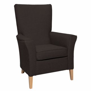 Linwood High Back Non Wing Chair in Alba Chocolate