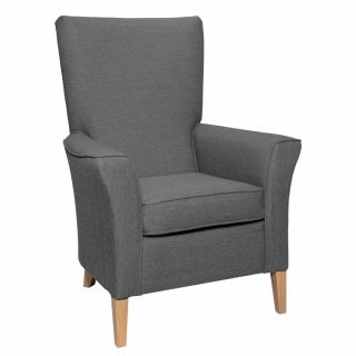 Linwood High Back Non Wing Chair in Alba Taupe