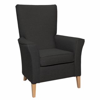 Linwood High Back Non Wing Chair in Alba Slate