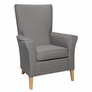 Linwood High Back Non Wing Chair in Alba Pewter