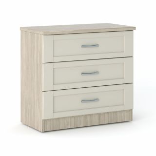 Loxton 3 Drawer Chest in Grey Oak with Cream Fronts