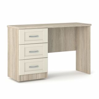 Loxton 3 Drawer Dressing Table in Grey Oak with Cream Fronts
