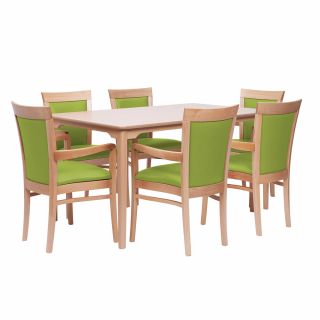 Padbury Rectangular Dining Set in Zest Apple Vinyl - 910 x 1500mm Table