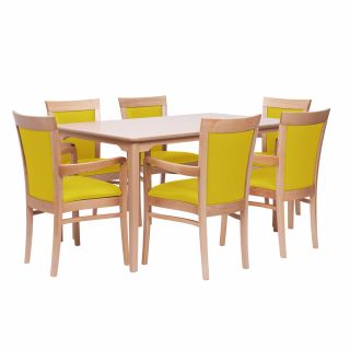 Padbury Rectangular Dining Set in Zest Citrus Vinyl - 910 x 1500mm Table