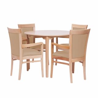 Padbury Round Pedestal Dining Set in Zest Chablis Vinyl - 36" Table